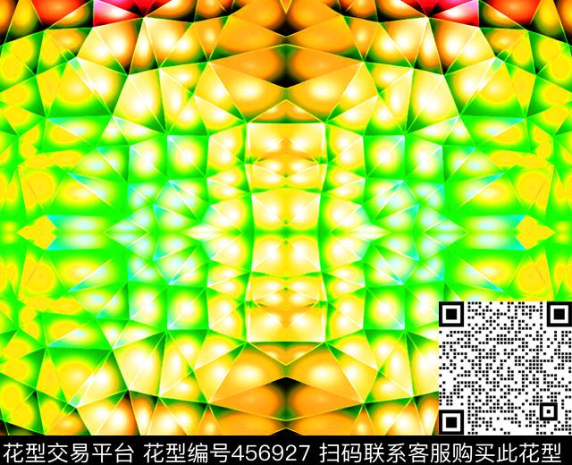 几何现代抽象幻彩数码印花华亿平台下载（图片编号: 456927） - 瓦栏（Walan）