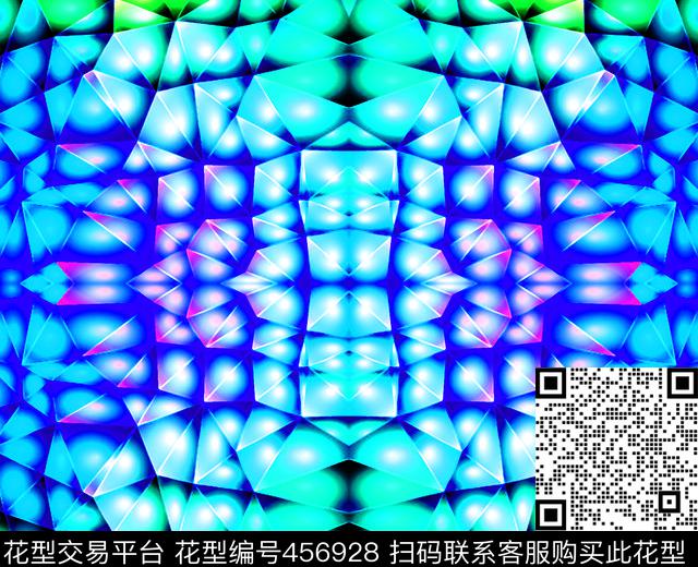几何现代抽象幻彩数码印花华亿平台下载（图片编号: 456928） - 瓦栏（Walan）