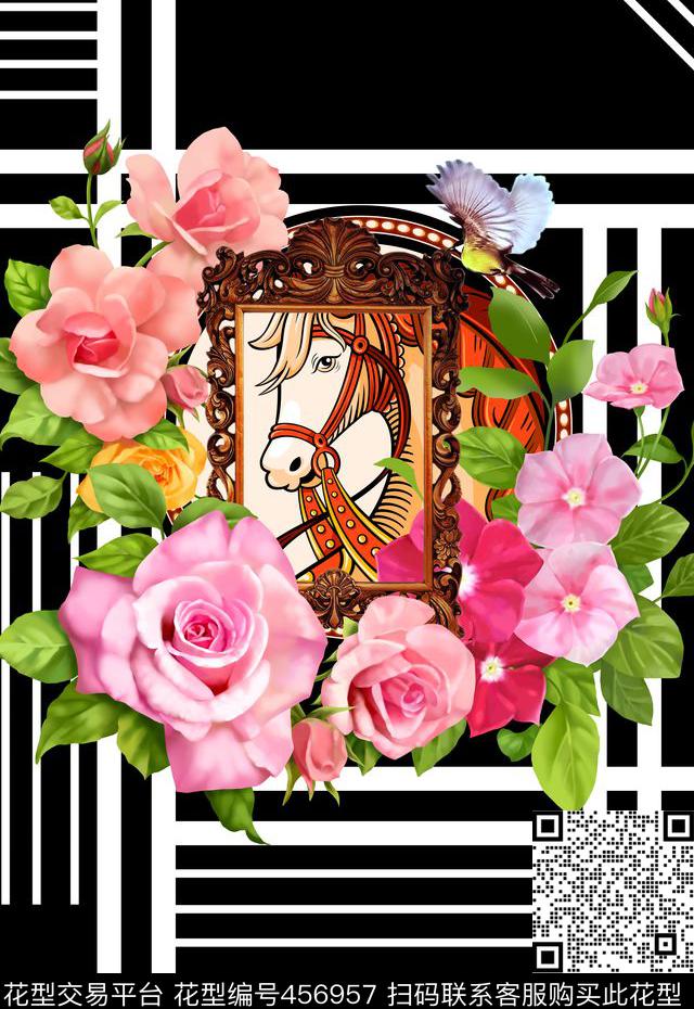 潮流时尚大牌动物数码印花华亿平台下载（图片编号: 456957） - 瓦栏（Walan）