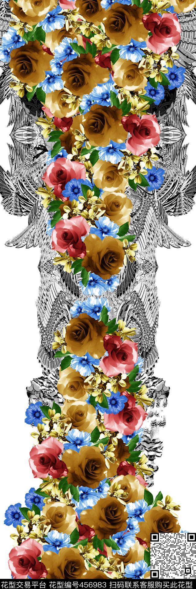 定位花卉时尚系列数码印花华亿平台下载（图片编号: 456983） - 瓦栏（Walan）