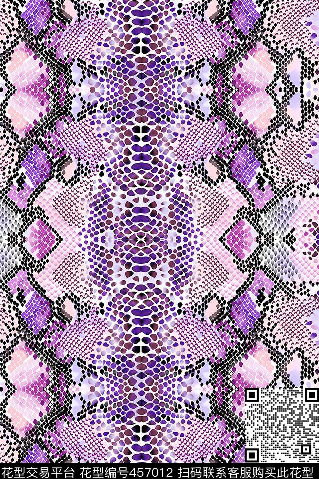 动物纹蛇皮菱形数码印花华亿平台下载（图片编号: 457012） - 瓦栏（Walan）