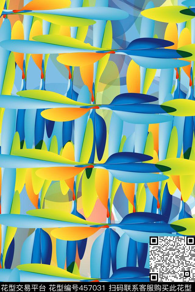 抽象对立几何数码印花华亿平台下载（图片编号: 457031） - 瓦栏（Walan）