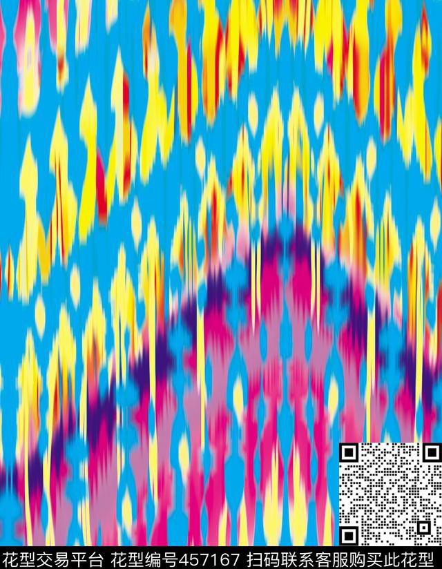 绚丽曲线民族风波浪纹数码印花华亿平台下载（图片编号: 457167） - 瓦栏（Walan）