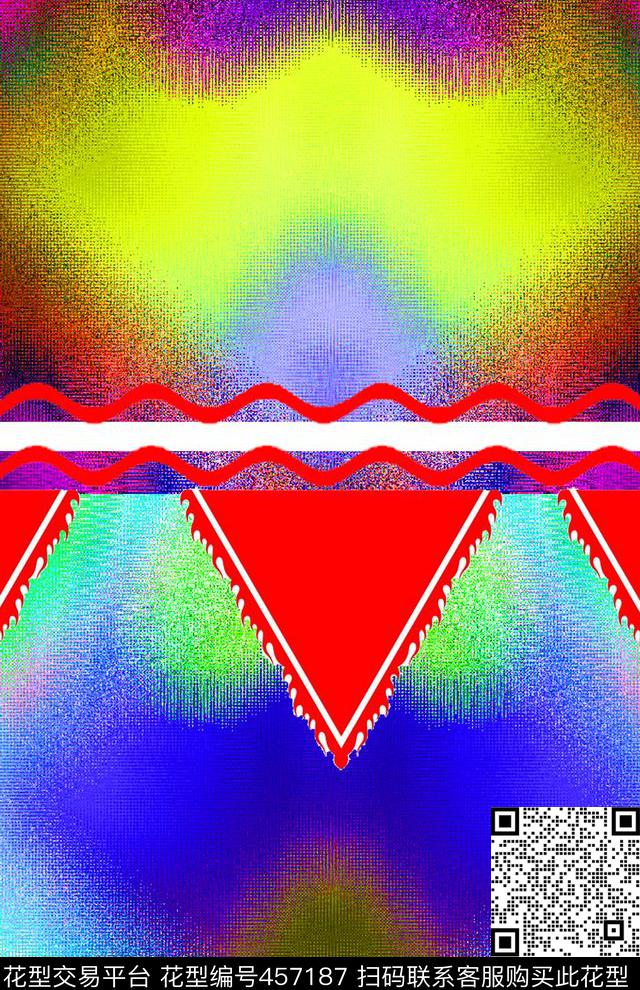 彩条民族风VK-民族风系列数码印花华亿平台下载（图片编号: 457187） - 瓦栏（Walan）