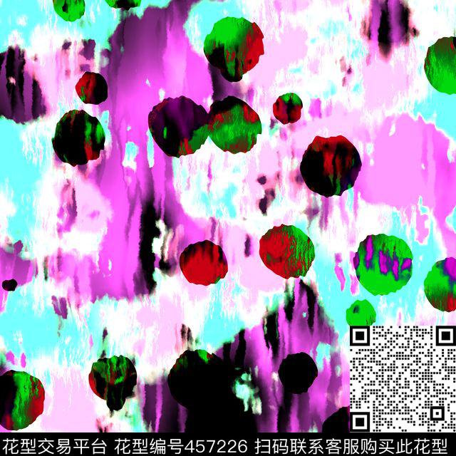 抽象圆点艳丽数码印花华亿平台下载（图片编号: 457226） - 瓦栏（Walan）