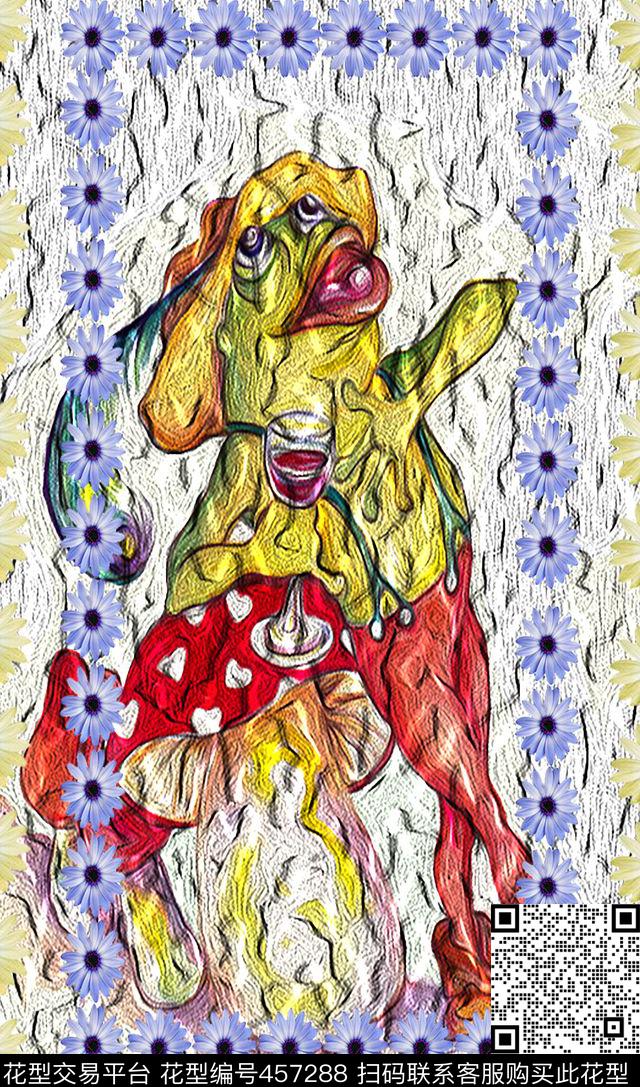 画框小老鼠休闲数码印花华亿平台下载（图片编号: 457288） - 瓦栏（Walan）