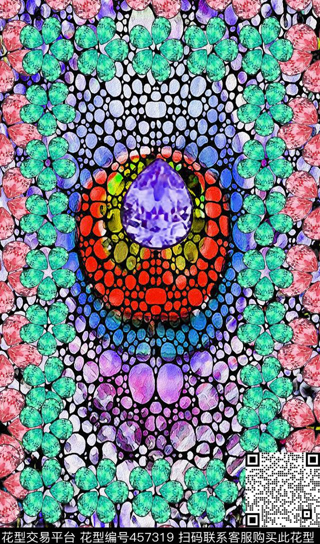 钻石孔雀耀眼数码印花华亿平台下载（图片编号: 457319） - 瓦栏（Walan）