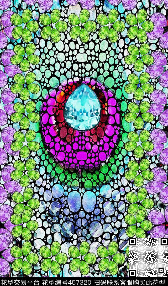 钻石孔雀耀眼数码印花华亿平台下载（图片编号: 457320） - 瓦栏（Walan）