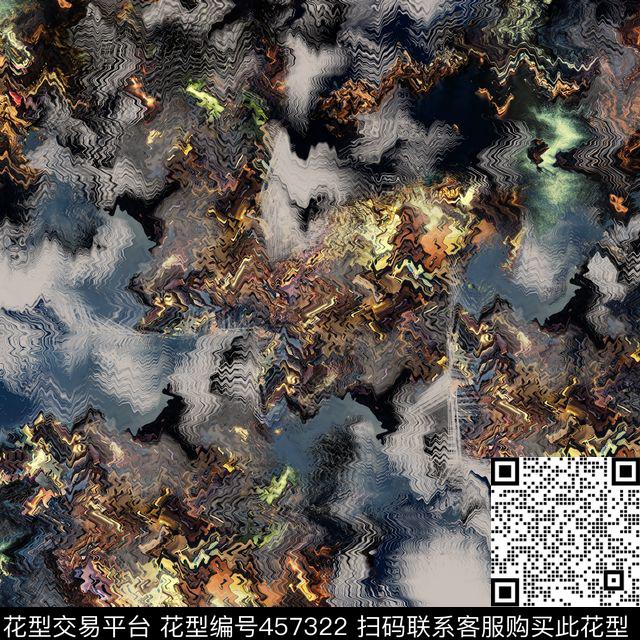 复古男装华亿平台水波纹数码印花华亿平台下载（图片编号: 457322） - 瓦栏（Walan）