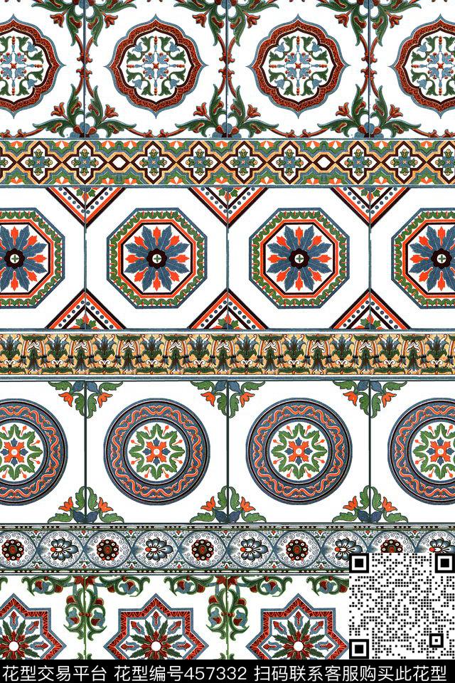 宫廷风古典纹样挂毯数码印花华亿平台下载（图片编号: 457332） - 瓦栏（Walan）