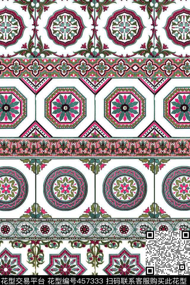 宫廷风古典纹样挂毯数码印花华亿平台下载（图片编号: 457333） - 瓦栏（Walan）
