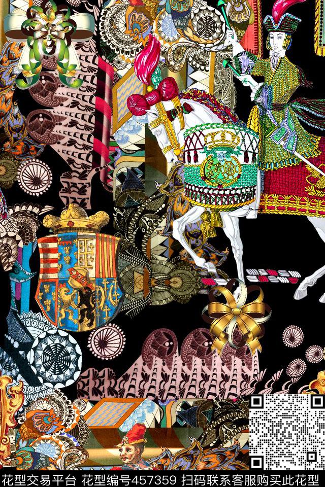 时尚抽象花纹几何数码印花华亿平台下载（图片编号: 457359） - 瓦栏（Walan）