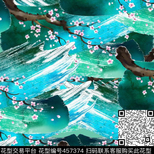 潮流清新中国风数码印花华亿平台下载（图片编号: 457374） - 瓦栏（Walan）