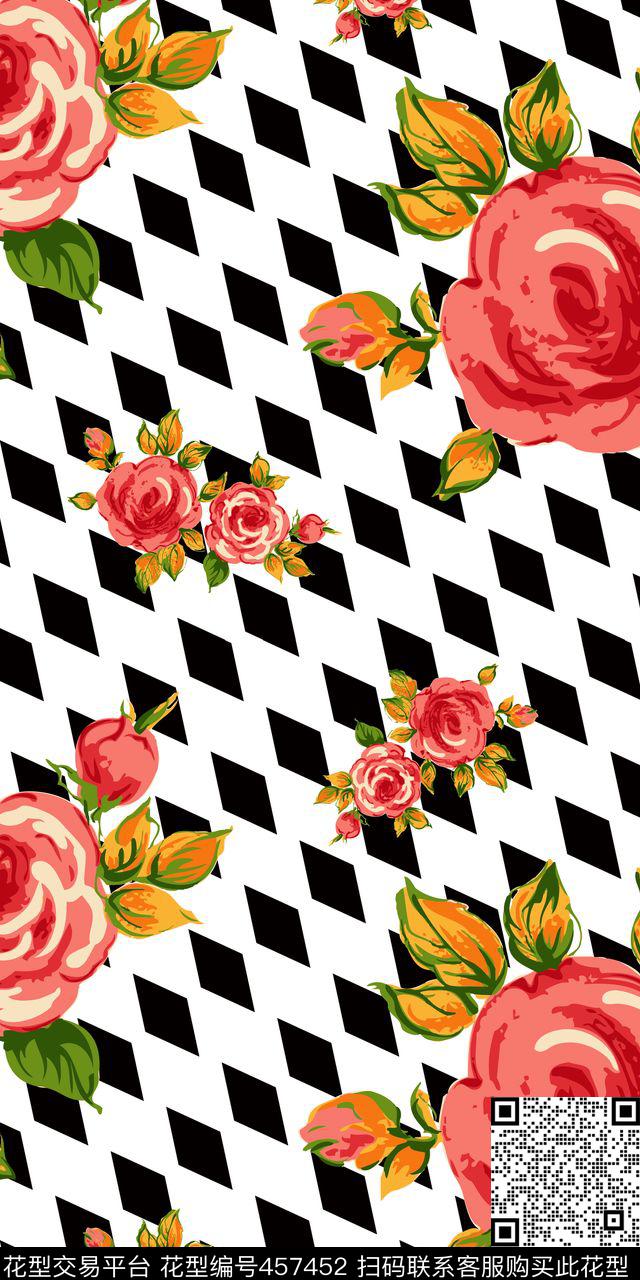 布匹印花红色几何图形数码印花华亿平台下载（图片编号: 457452） - 瓦栏（Walan）