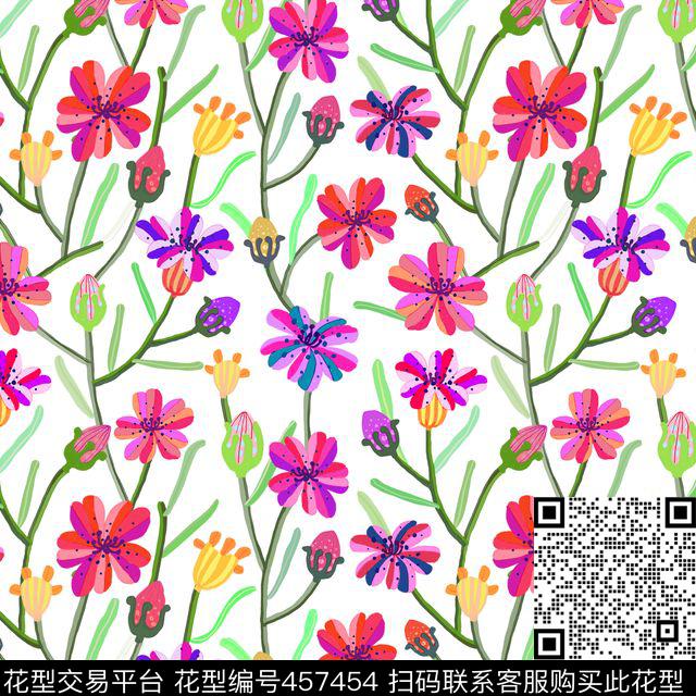 花卉数码印花华亿平台下载（图片编号: 457454） - 瓦栏（Walan）