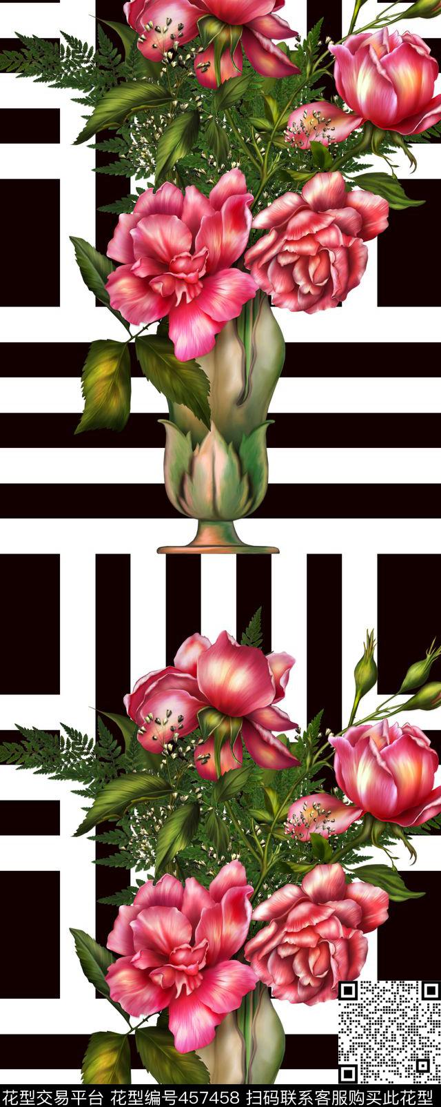 布匹印花花卉几何图形数码印花华亿平台下载（图片编号: 457458） - 瓦栏（Walan）