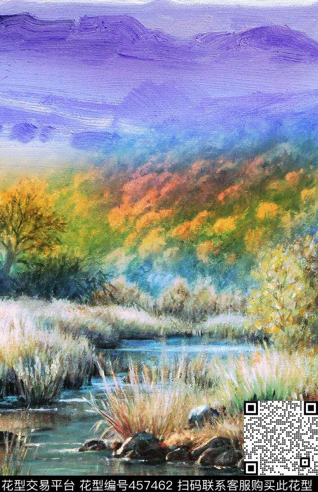 风景秋冬印花.时尚大牌数码印花华亿平台下载（图片编号: 457462） - 瓦栏（Walan）