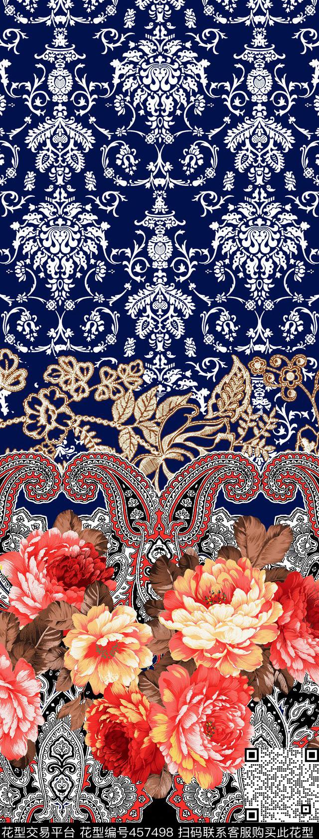 定位花卉中老年传统印花华亿平台下载（图片编号: 457498） - 瓦栏（Walan）