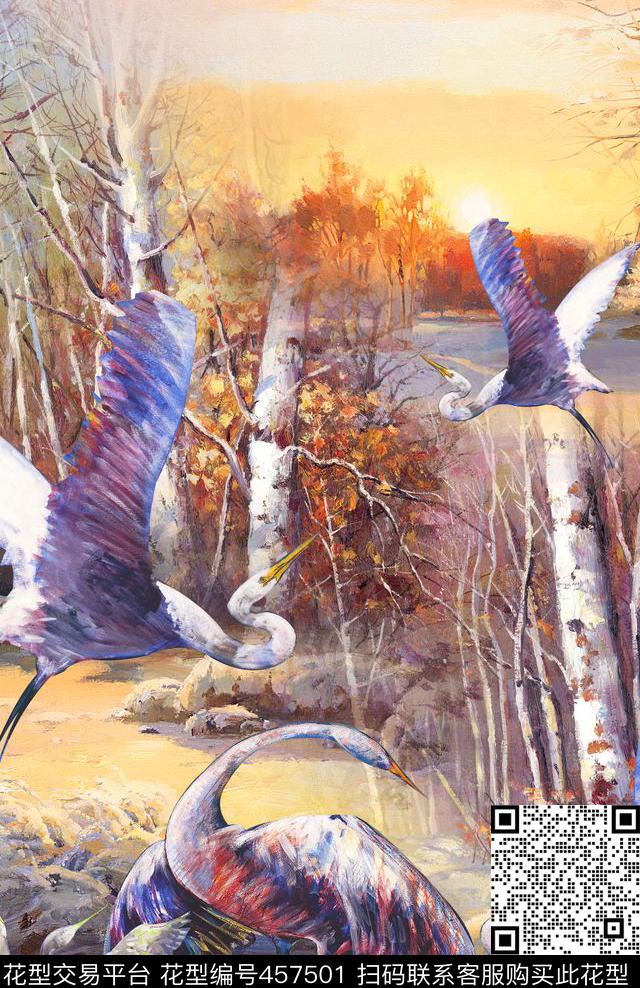 大牌风景定位秋冬流行时尚数码印花华亿平台下载（图片编号: 457501） - 瓦栏（Walan）