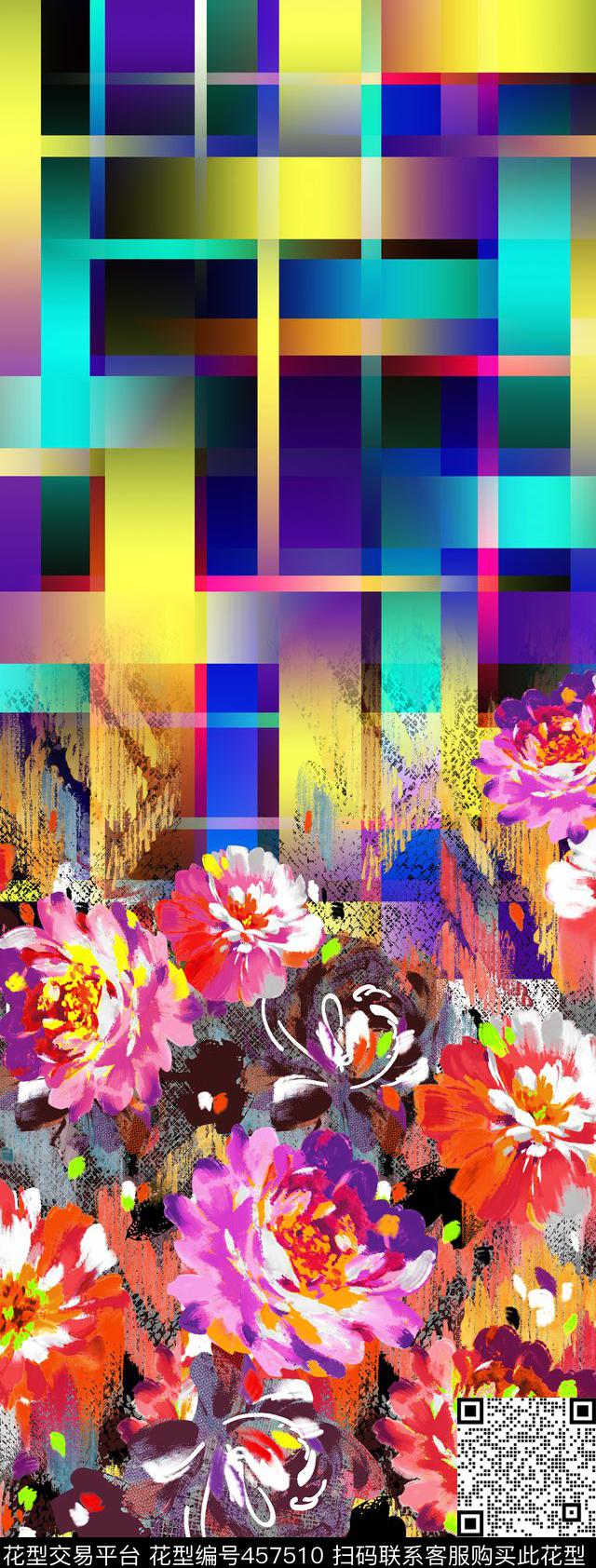 定位花卉中老年数码印花华亿平台下载（图片编号: 457510） - 瓦栏（Walan）