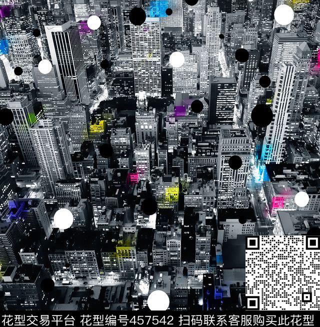 城市几何建筑数码印花华亿平台下载（图片编号: 457542） - 瓦栏（Walan）