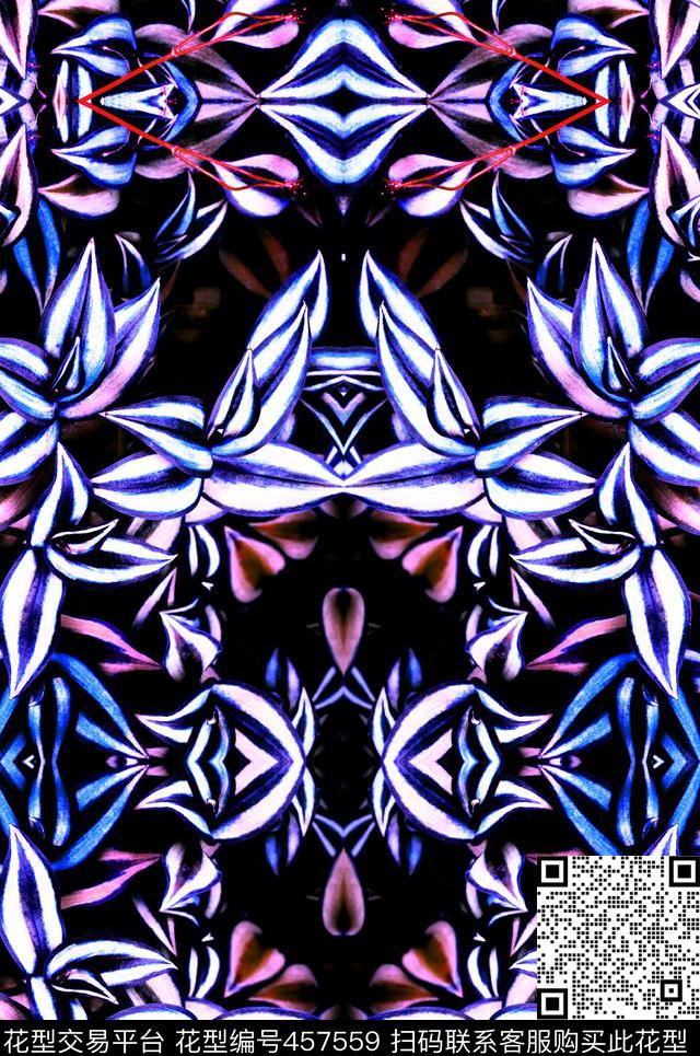 花卉甜美清新紫罗兰数码印花华亿平台下载（图片编号: 457559） - 瓦栏（Walan）