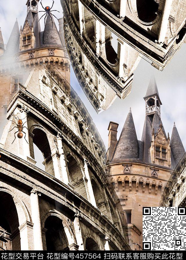 复古建筑欧式建筑数码印花华亿平台下载（图片编号: 457564） - 瓦栏（Walan）