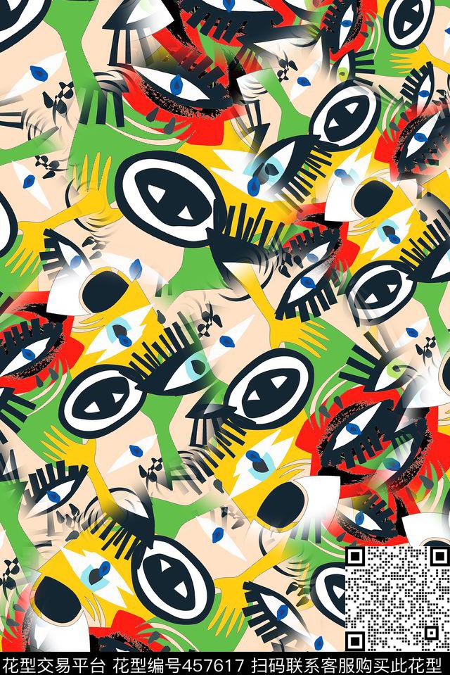 插画手绘涂鸦传统印花华亿平台下载（图片编号: 457617） - 瓦栏（Walan）