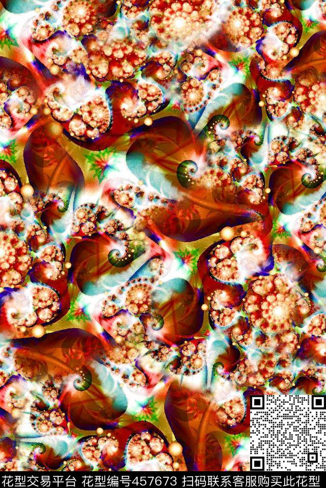 抽象纹理炫彩数码印花华亿平台下载（图片编号: 457673） - 瓦栏（Walan）