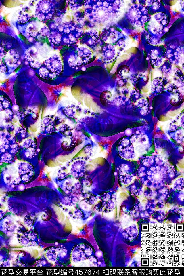抽象纹理炫彩数码印花华亿平台下载（图片编号: 457674） - 瓦栏（Walan）