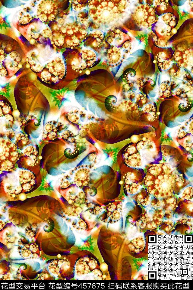 抽象纹理炫彩数码印花华亿平台下载（图片编号: 457675） - 瓦栏（Walan）