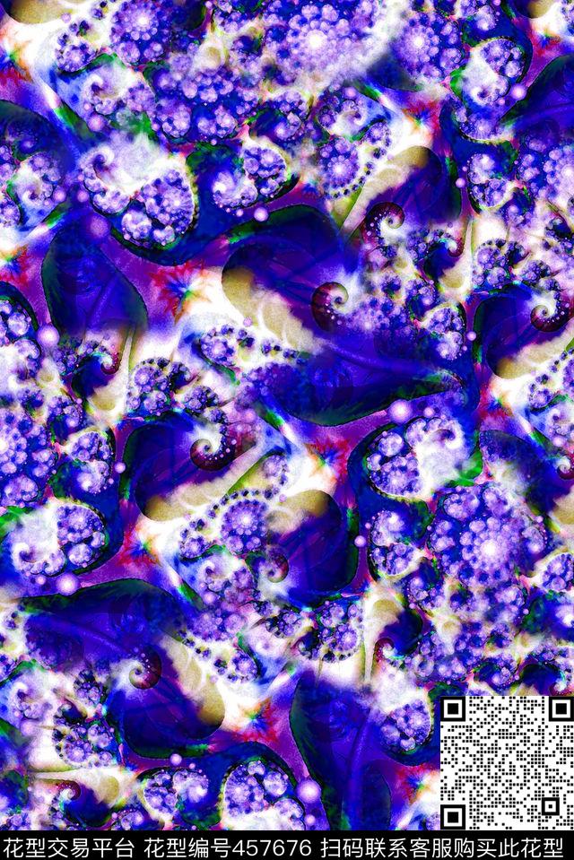 抽象纹理炫彩数码印花华亿平台下载（图片编号: 457676） - 瓦栏（Walan）