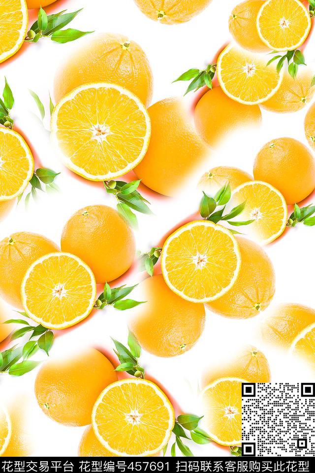 甜橙水果休闲数码印花华亿平台下载（图片编号: 457691） - 瓦栏（Walan）