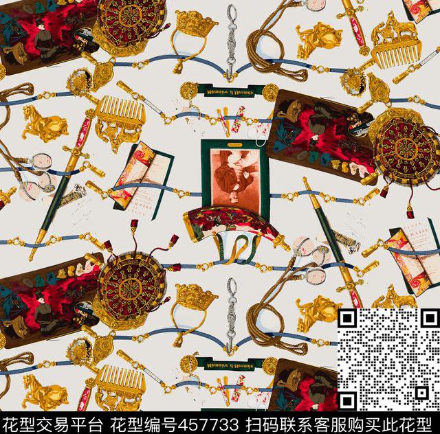 贵族金属装饰欧洲数码印花华亿平台下载（图片编号: 457733） - 瓦栏（Walan）