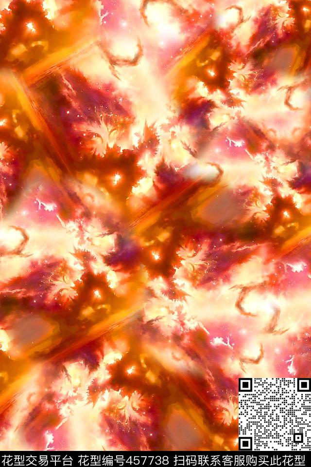 爆炸尘埃抽象数码印花华亿平台下载（图片编号: 457738） - 瓦栏（Walan）