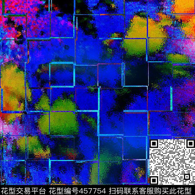 玻璃纹抽象定位数码印花华亿平台下载（图片编号: 457754） - 瓦栏（Walan）
