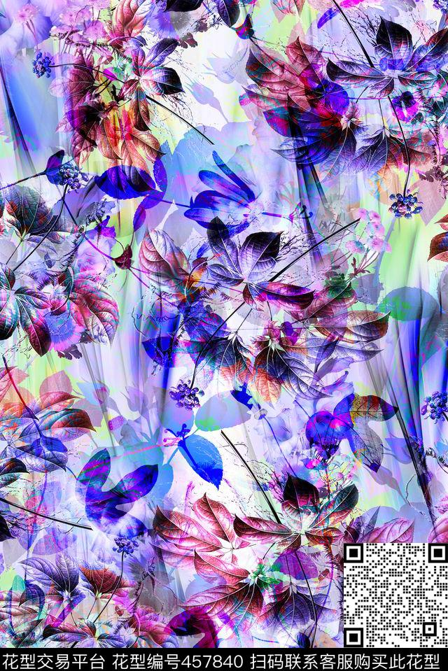 田园风花卉四方连续数码印花华亿平台下载（图片编号: 457840） - 瓦栏（Walan）