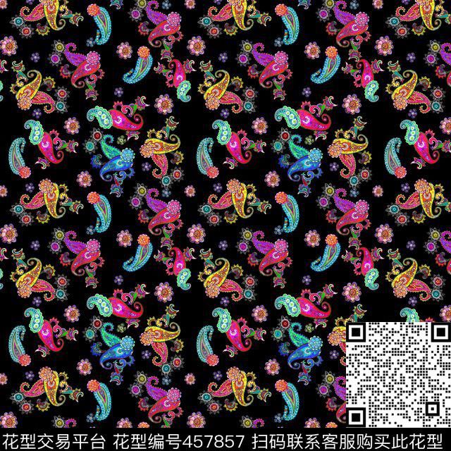 民族四方连续腰果花传统印花华亿平台下载（图片编号: 457857） - 瓦栏（Walan）