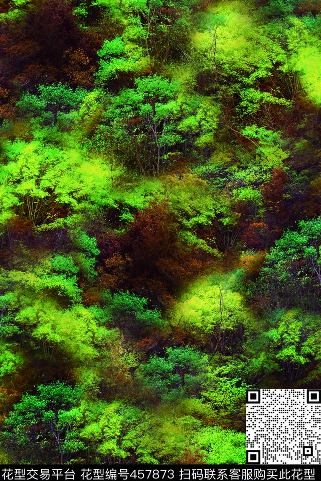 迷彩森林景观数码印花华亿平台下载（图片编号: 457873） - 瓦栏（Walan）