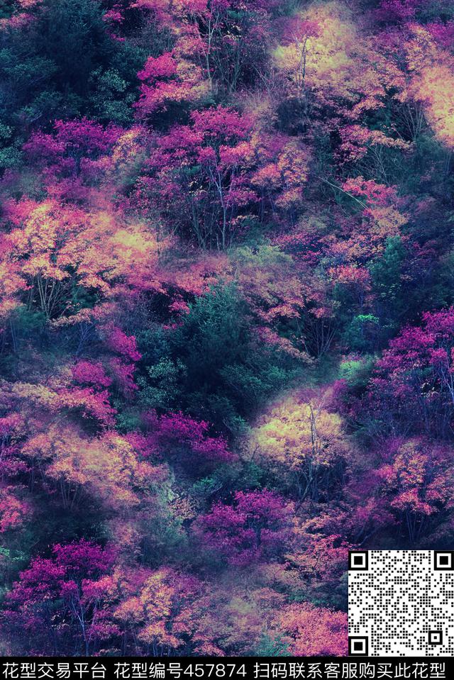 迷彩森林景观数码印花华亿平台下载（图片编号: 457874） - 瓦栏（Walan）