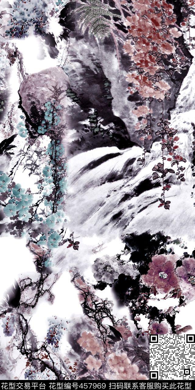 民族山水花鸟数码印花华亿平台下载（图片编号: 457969） - 瓦栏（Walan）