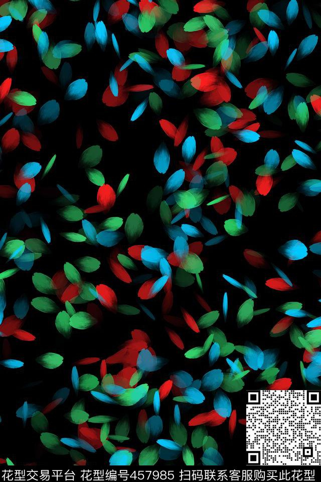 花瓣抽象女装数码印花华亿平台下载（图片编号: 457985） - 瓦栏（Walan）