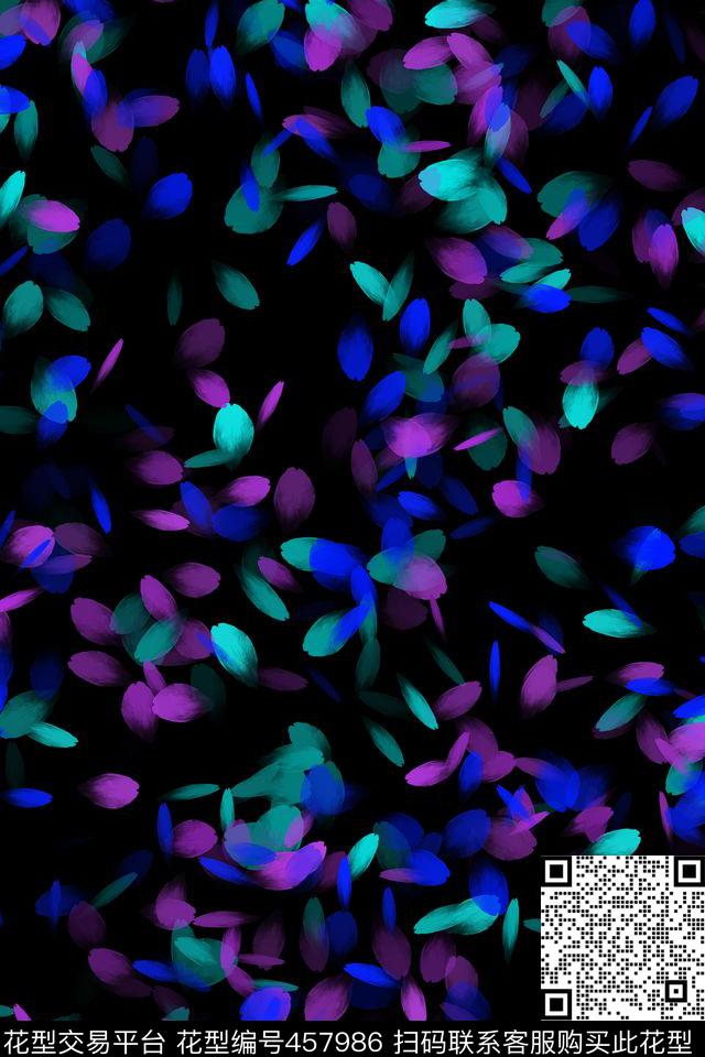 花瓣抽象女装数码印花华亿平台下载（图片编号: 457986） - 瓦栏（Walan）