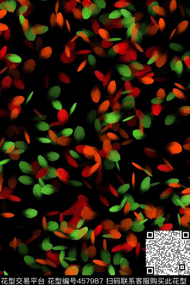 花瓣抽象女装数码印花华亿平台下载（图片编号: 457987） - 瓦栏（Walan）