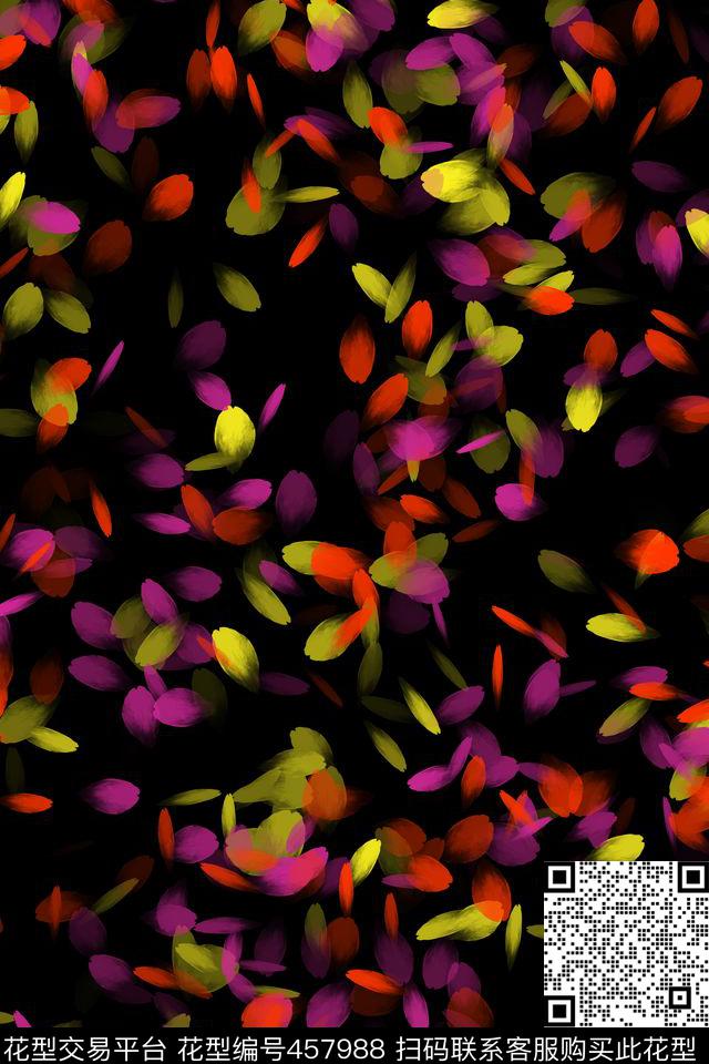 花瓣抽象女装数码印花华亿平台下载（图片编号: 457988） - 瓦栏（Walan）