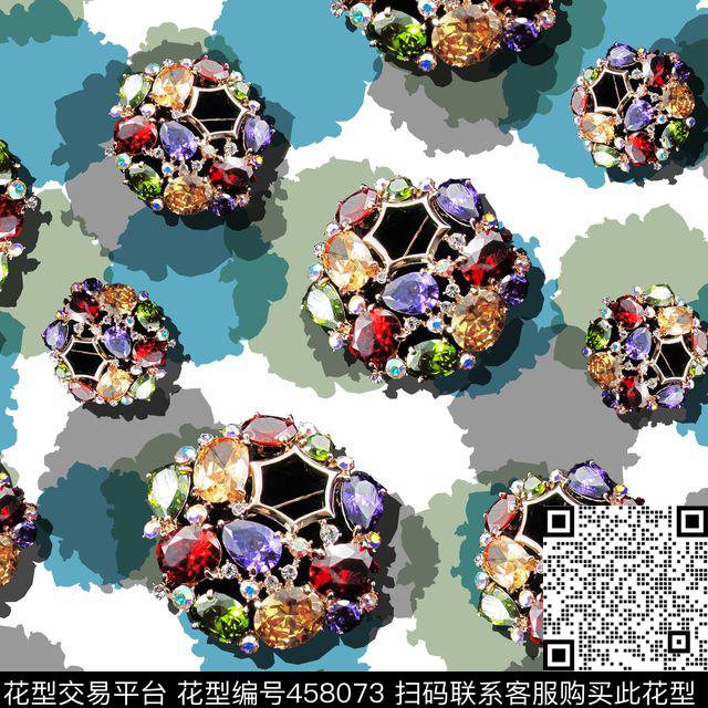 华丽珠宝时尚数码印花华亿平台下载（图片编号: 458073） - 瓦栏（Walan）