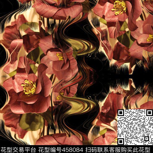 浮雕复古花朵数码印花华亿平台下载（图片编号: 458084） - 瓦栏（Walan）