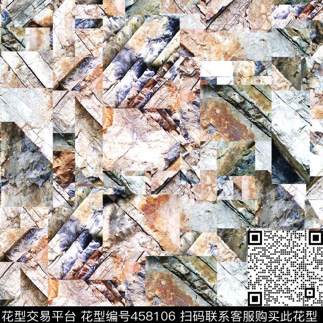 潮流复古解构主义数码印花华亿平台下载（图片编号: 458106） - 瓦栏（Walan）