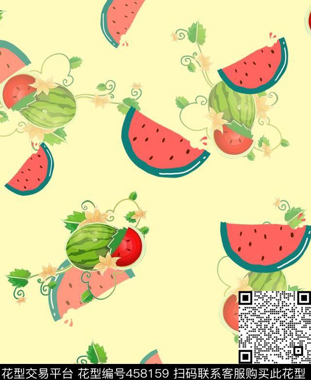 卡通满版田园风数码印花华亿平台下载（图片编号: 458159） - 瓦栏（Walan）