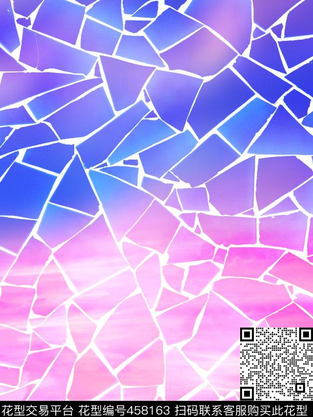 几何面料云彩数码印花华亿平台下载（图片编号: 458163） - 瓦栏（Walan）